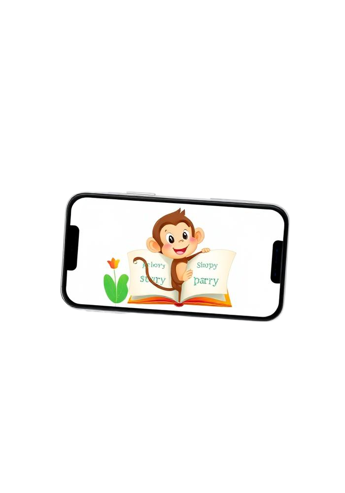 Smartphone showing animated storybook